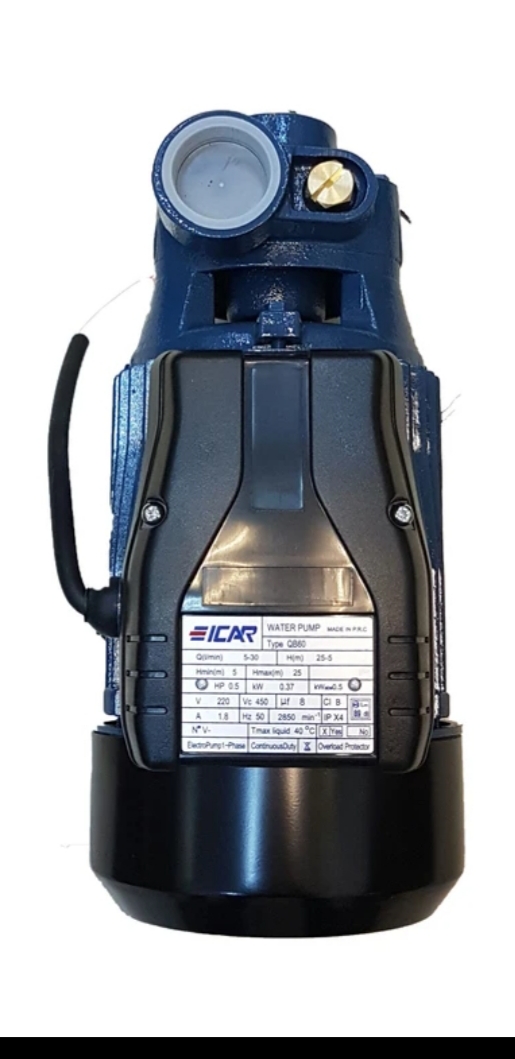 پمپ آب نیم اسب ایکار مدل QB 60 تک فاز ( محصول اصلی تولید در کشور چین )